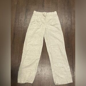 Aritzia Effortless Linen Pant Natural Ecru Size: 0 Short